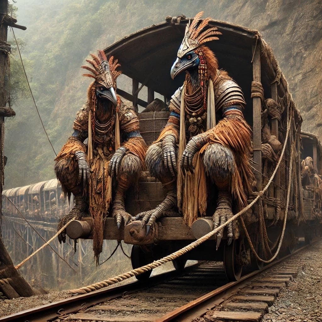 On the back of a train